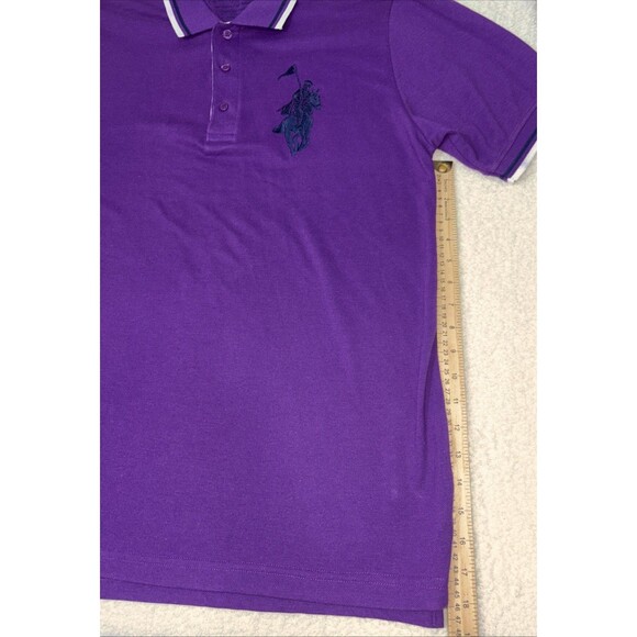 Franky Max Polo Shirt Mens XL Purple Short Sleeve Big Pony Men Sleeve Number Men - Picture 6 of 15